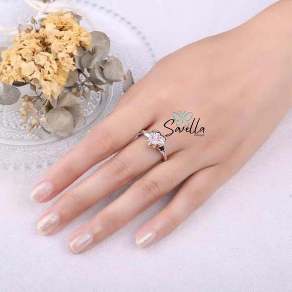 "BEE MY HONEY" SOLID STERLING 925 SILVER CITRINE GEMSTONE RING - Picture 5 of 7